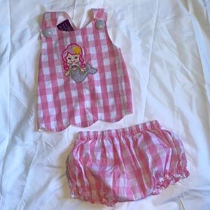 Pink and white gingham two piece